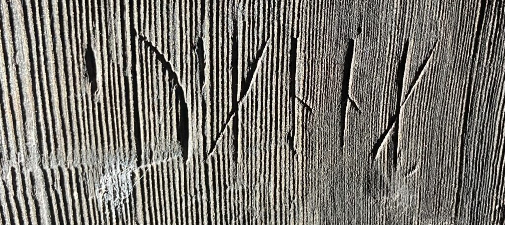 Närbild på några runor.