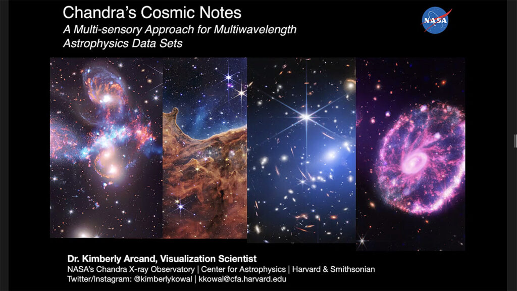 Skärmklipp från presentationen Chandra's Cosmic Notes. CC BY Viktor Lindbäck. CC BY Viktor Lindbäck