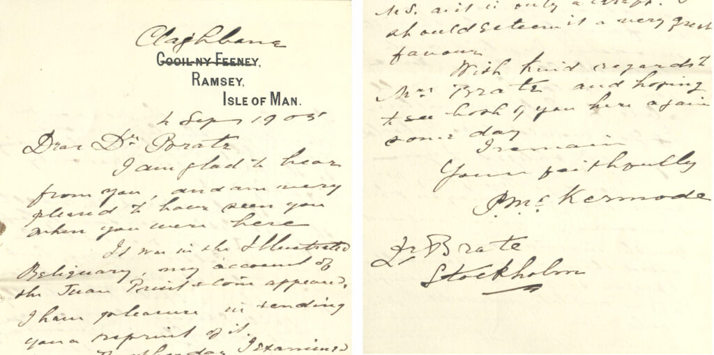 Bilden visar ett utdrag ur ett handskrivet brev.