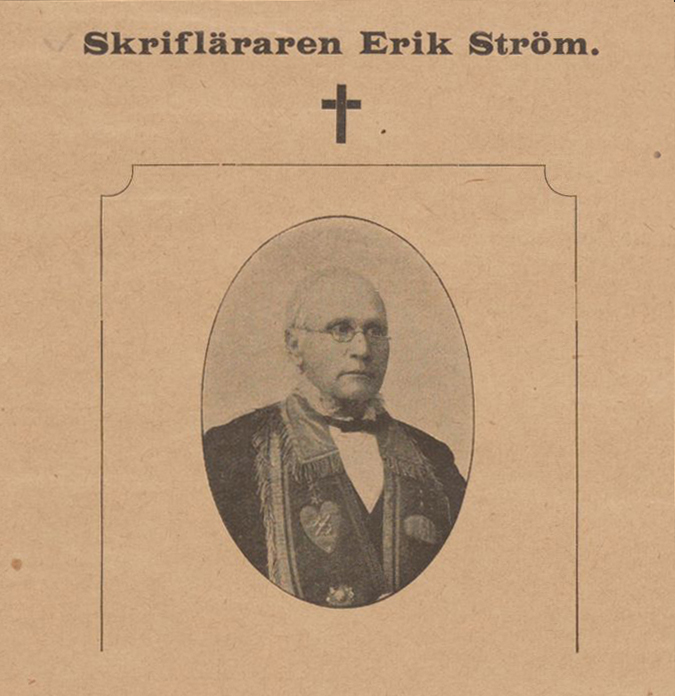 Bilden visar en porträtt bild av en man från en äldre tidning